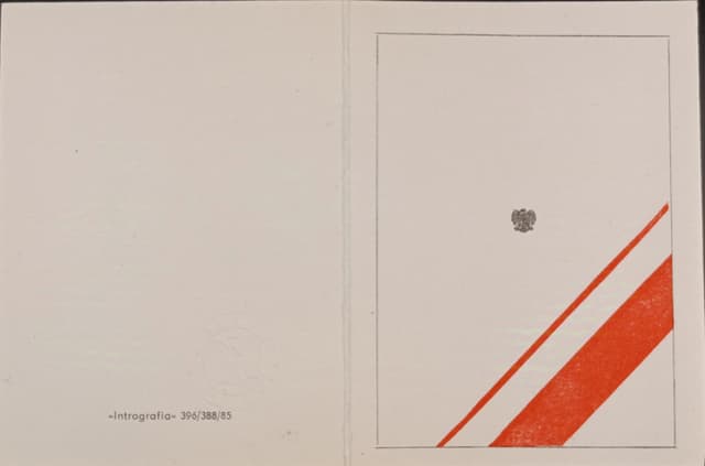 Legitymacja do Krzyża Oświęcimskiego 1986