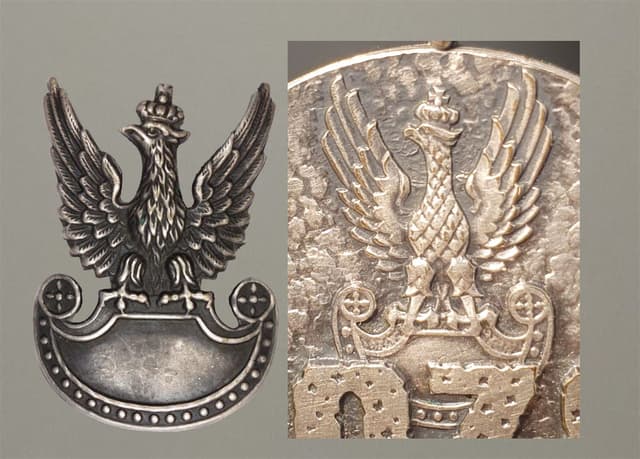 Z lewej strony orzeł z czapki wzór 19