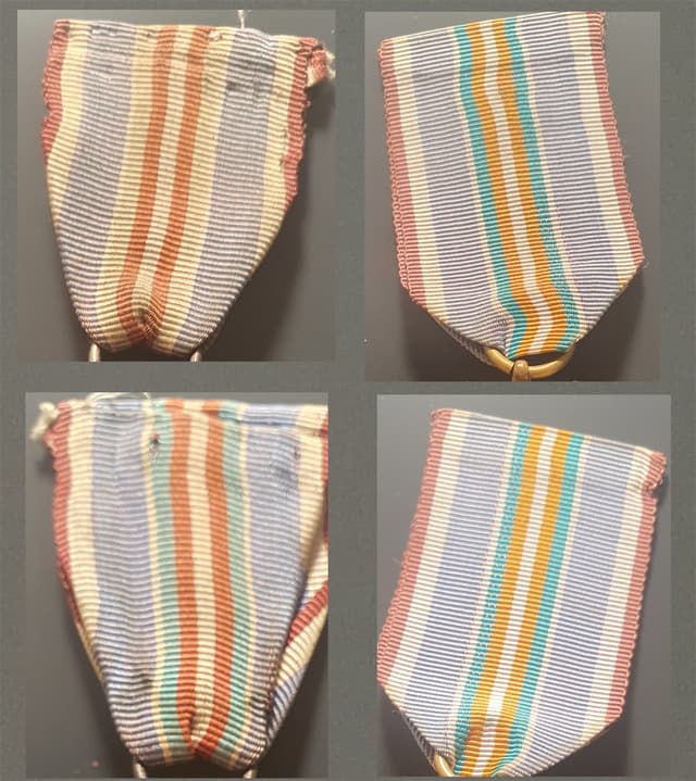 Z lewej strony wersja Caritasu, z prawej Mennica. Co ciekawe, wstążka po lewej stronie różni się znacznie, jeśli chodzi o intensywność koloru zielonego. Podejrzewam, że strona frontowa wyblakła podczas noszenia przypiętego krzyża.